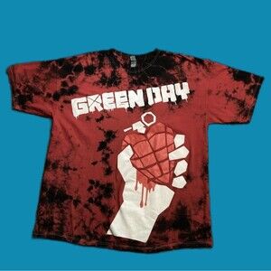 Green Day x Hot Topic Grunge T-Shirt Red Tie Dye American Idiot Men's 2X
